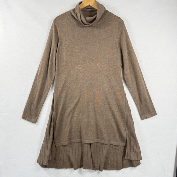 Soft Surroundings Tops - Soft Surroundings Cassandra Tunic Top Women Medium Brown Cowl Neck Earthy Cozy